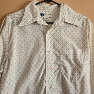 Fink Patterned Button Down Shirt, S PTP=21"